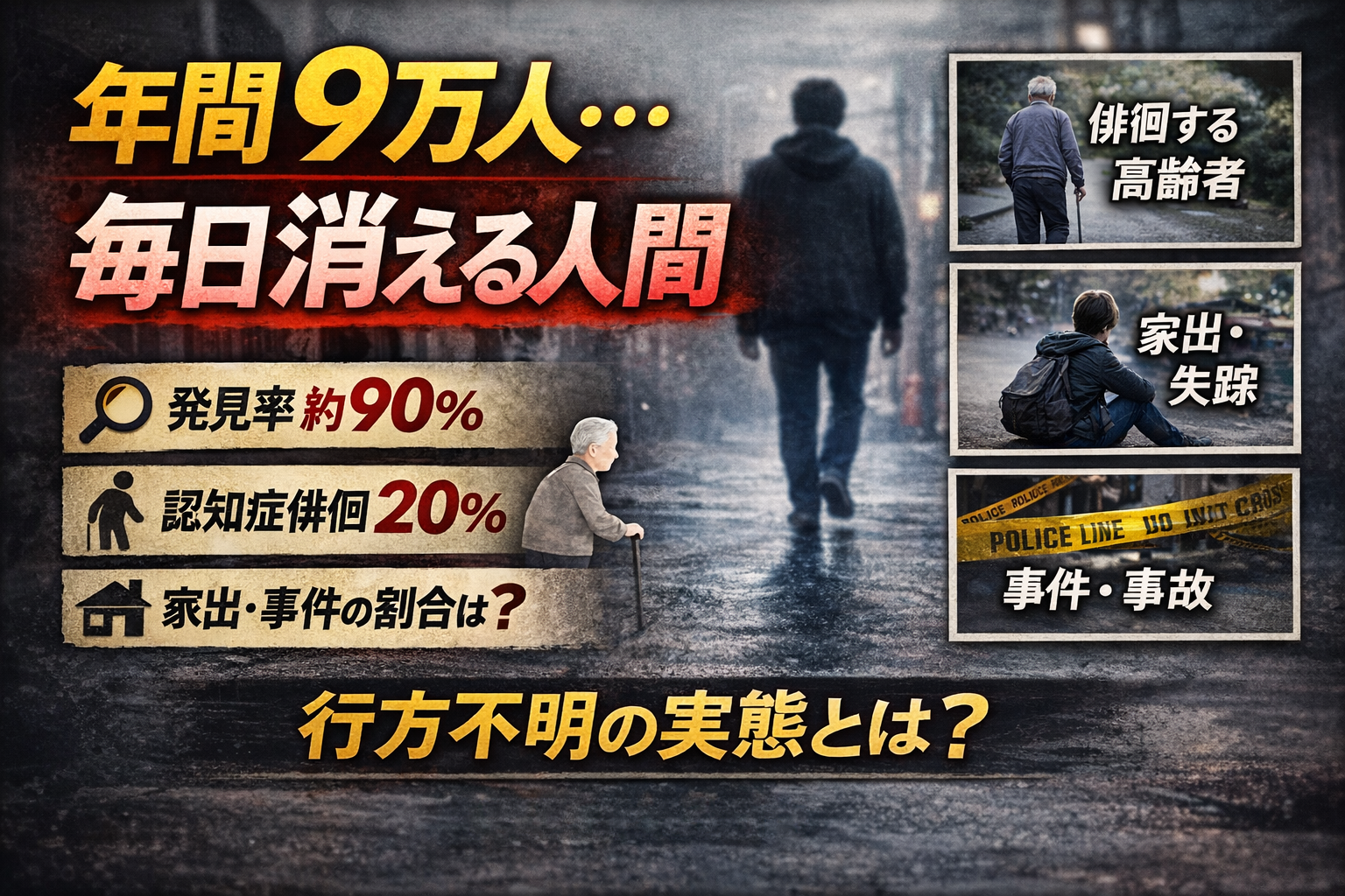 【年間9万人…】日本では毎日こんなに人間が消えている